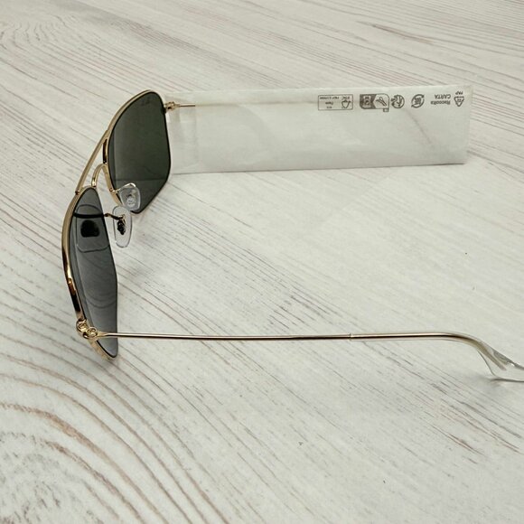Ray-Ban Caravan Green Lenses Gold Frame Unisex Sunglasses RB3136 001-58 - Picture 3 of 10